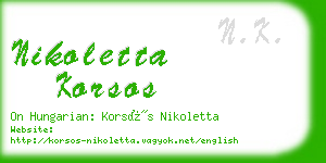 nikoletta korsos business card